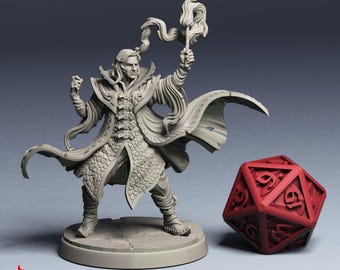 Serpeton The Mage | RPG miniatures for DnD tabletop wargames | 32 mm scale | F666