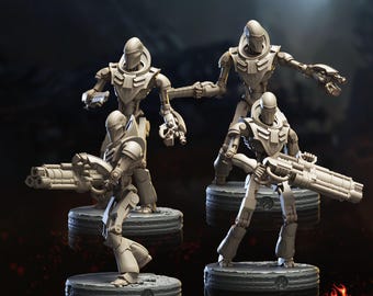 Necrodroids Annihilators Miniatures: Sci-Fi RPG Tabletop Wargame, 28-32mm Scale | S20