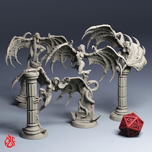 Engendros de vampiros / Miniaturas de rol para juegos de guerra de mesa DnD / Escala de 32 mm / F554 / Halloween