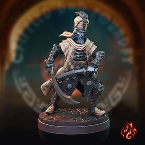 The Cursed Sultan, Vampire Lord | miniature for fantasy rpg tabletop games, 28-32 mm scale | F201