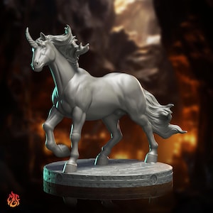Uni das Einhorn |  Miniatur für Fantasy-Rollenspiel, 28-32 mm Maßstab | F870
