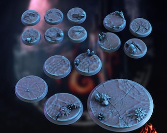 Set de peanas de la Infraoscuridad / Peanas redondas para juegos de rol, DnD y de mesa / 25 mm - 100 mm / B8