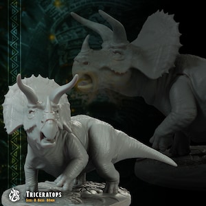 Triceratops | miniature for fantasy rpg tabletop games, 28-32 mm scale