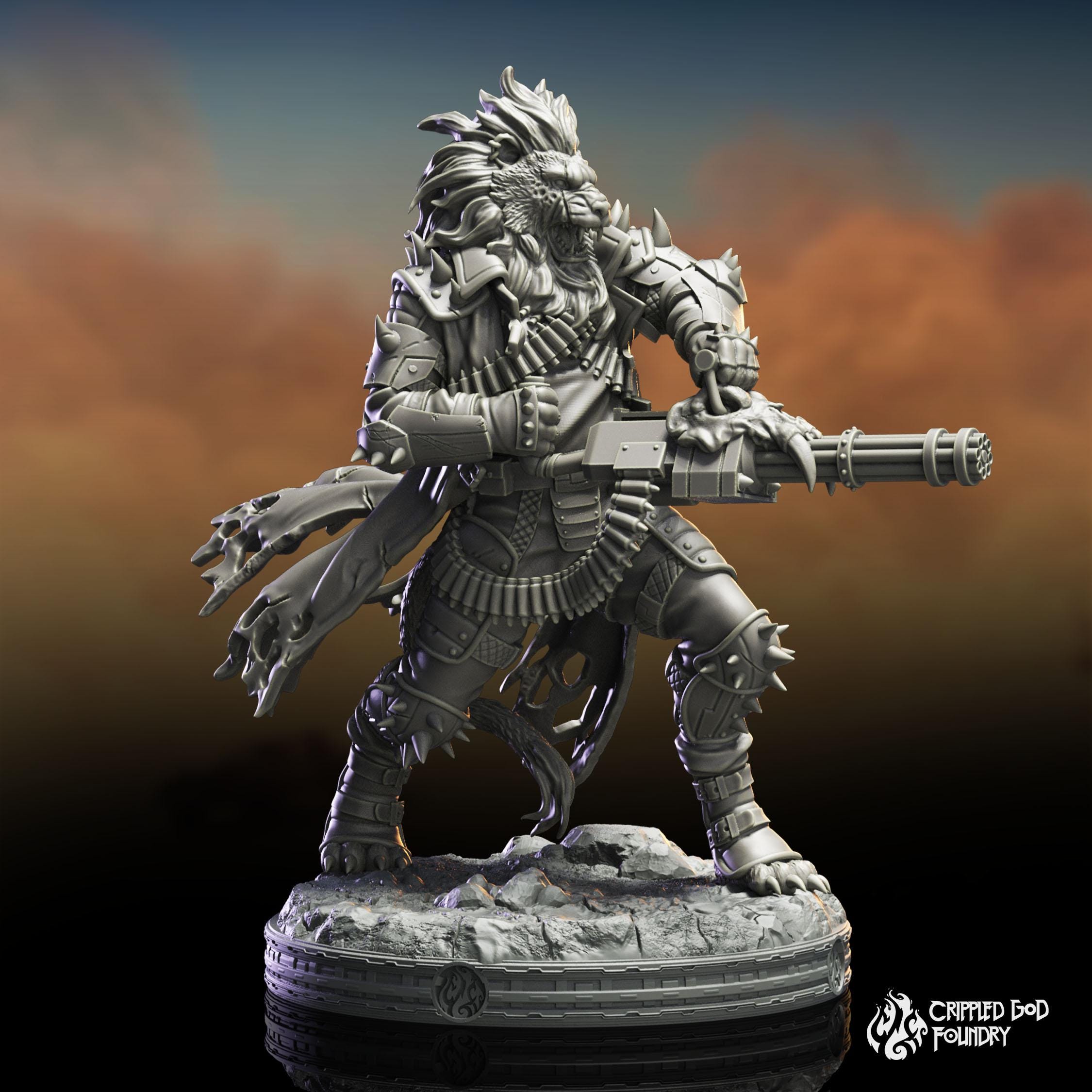 Leonin Headhunter Miniature: Sci-Fi RPG Tabletop Game Figure | S34