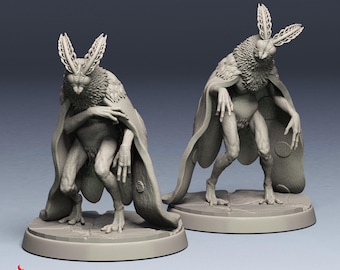 Mothman | miniature for Dark Grim horror fantasy rpg tabletop games, 32 mm scale | F805
