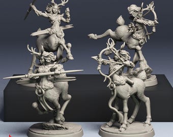 Centaur| Cervitaur boogschutters | RPG-miniaturen voor DnD-wargames op tafel | 32 mm schaalverdeling | F611