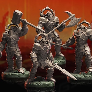Fire Giant Demolishers | miniature for fantasy rpg tabletop games, 28-32 mm scale | F594