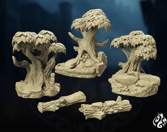 Bäume | RPG Geländeteile und Requisiten für DnD Tabletop Wargame| 32 mm Skala | G69