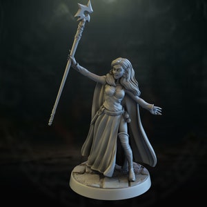 Eillyn, The Sorceress | miniature for fantasy rpg tabletop games, 28-32 mm scale | F712