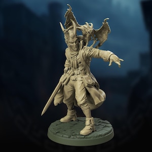 Tiefling Warlock | miniature for fantasy rpg tabletop games, 28-32 mm scale | F767