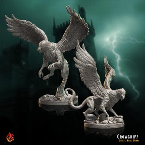 Crow Griffin | monster miniature for fantasy rpg tabletop games, 28-32 mm scale | F687
