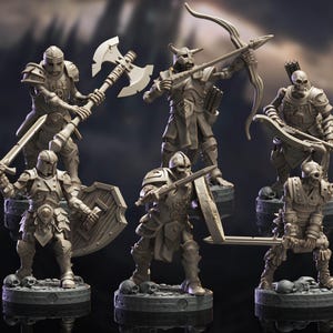 Skeleton Knights | miniature for fantasy rpg tabletop games, 28-32 mm scale | F625
