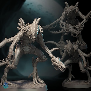 Xenomorphs Nilvorax Warriors | miniature for Sci fi, rpg, tabletop games and wargames, 28-32 mm scale | S5