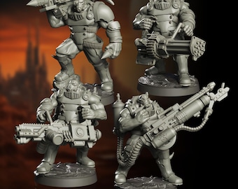 Grol Heavy Support | Sci-Fi RPG Tabletop Wargame Miniatures | Schaal 32 mm | S11
