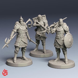 Guardias Humanos / Miniaturas de rol para juegos de guerra de mesa DnD / Escala de 32 mm / F770