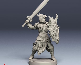 Dragon Gladiator *| RPG miniatures for DnD tabletop wargames | 32 mm scale | F180