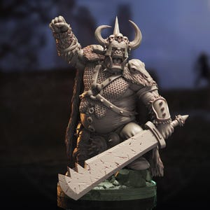 Kigarth, Capitán Medio Ogro / miniatura para juegos de rol de fantasía de mesa, escala 28-32 mm / F585