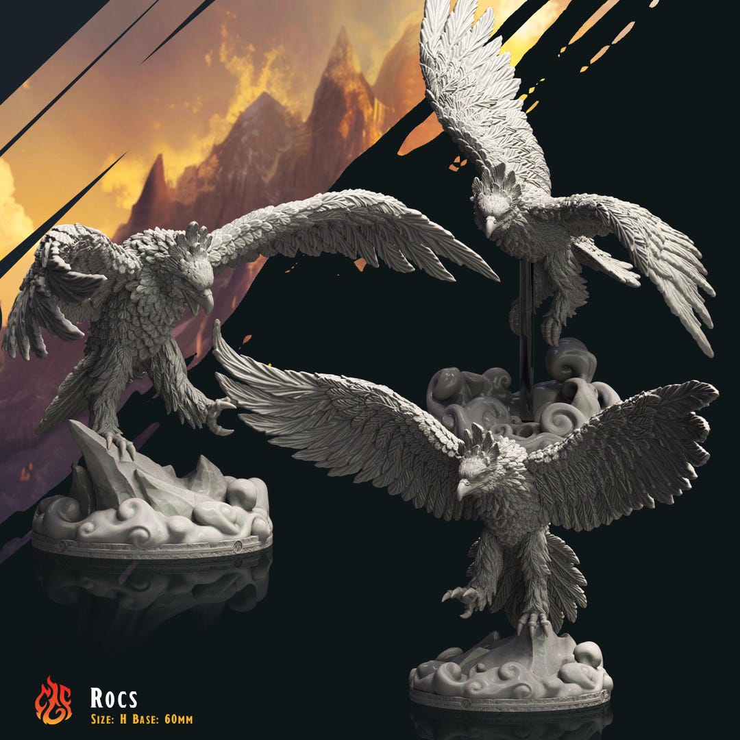 Dnd Roc Size Scale Rocs | RPG Miniatures for Dnd Tabletop Wargames | 32 Mm Scale | F1062 ...