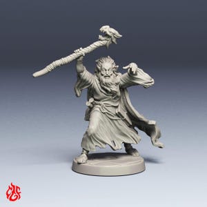 El Mago Loco / Capa Negra, 5e / Miniaturas de rol para juegos de guerra de mesa DnD / Escala de 32 mm / F53