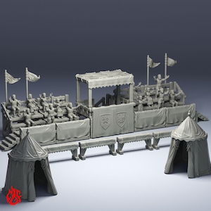 Jousting Arena & Spectators:32 mm scale  RPG Tabletop Terrain | T4