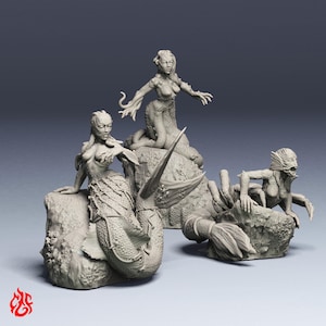 Sirens | RPG miniatures for DnD tabletop wargames | 32 mm scale | F81