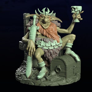 Zunabar the Goblin King | miniature for fantasy rpg tabletop games, 28-32 mm scale | F530