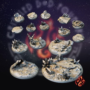 Extra Dimensional Bases  set | Bases for fantasy rpg tabletop games, 28-32 mm scale
