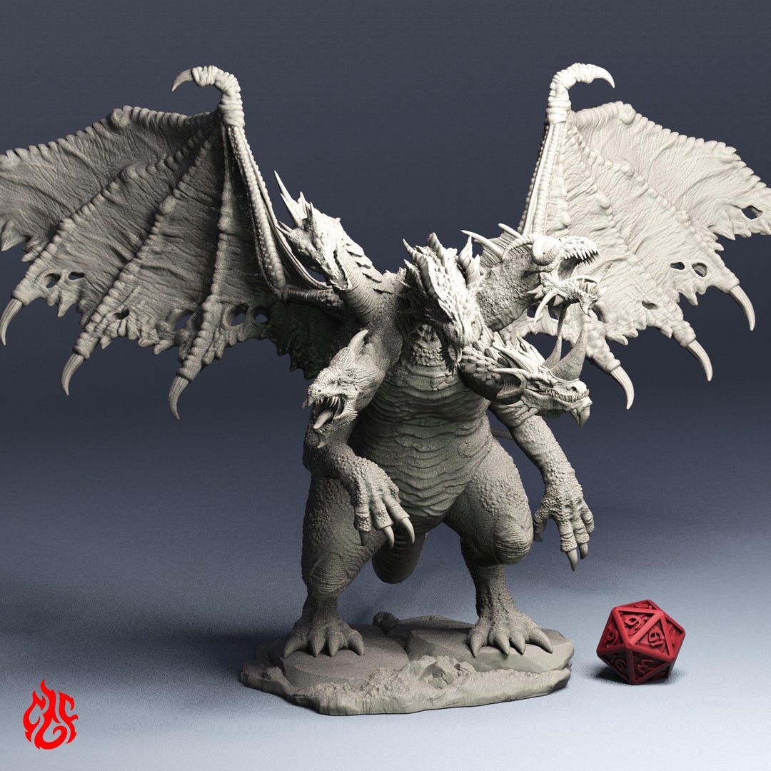 Tiamat | Dragon RPG Miniatures for Dnd Tabletop Wargames | 32 Mm Scale ...