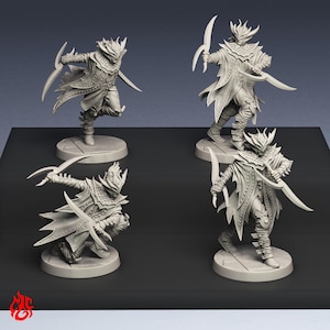 Dragonclaw Cultists | miniatures for fantasy rpg tabletop games, 32 mm scale | F695