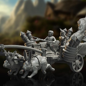 Wózek z fajerwerkami Hobbit | miniatura do gier fantasy RPG, skala 28-32 mm