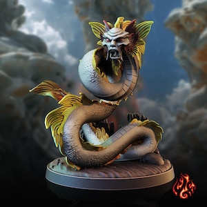 Water Naga | miniature for fantasy rpg tabletop games, 28-32 mm scale | F213