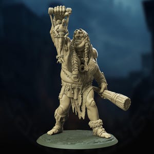 Female Hill Giant | miniature for fantasy rpg tabletop games, 28-32 mm scale | F781