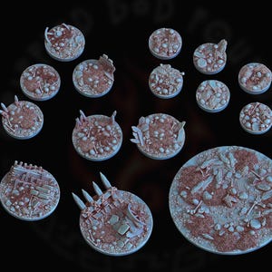 Skeletal Bases | Bases for fantasy rpg tabletop games, 28-32 mm scale