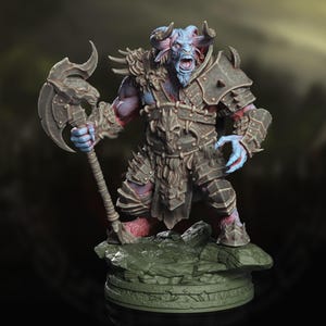 Beastman, Xogor, Beast Lord | miniature for fantasy rpg tabletop games, 28-32 mm scale | F518
