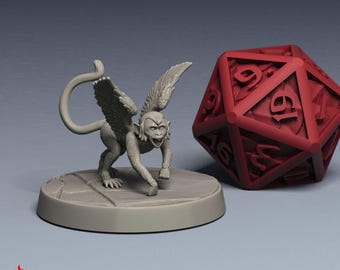 Flying Monkey | Miniaturas de RPG para jogos de mesa de guerra D&D | Escala 32 mm | F990