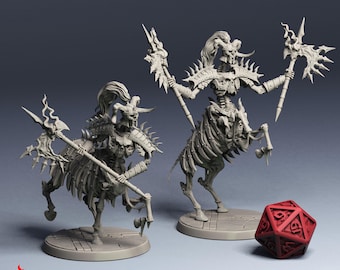 Centaur Death Knights | RPG-miniaturen voor DnD-wargames op tafel | 32 mm schaalverdeling | F613 | Halloween