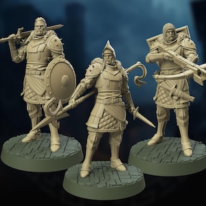 Human Guards | miniature for fantasy rpg tabletop games, 28-32 mm scale | F770