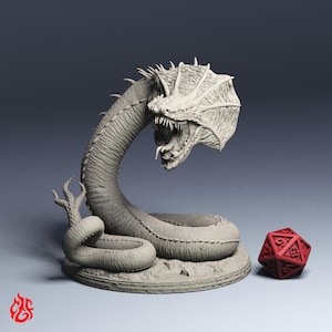 Basilisco Serpiente / Miniaturas de rol para juegos de mesa DnD / Escala de 32 mm / F665