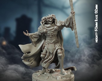 Skull Lord | monster RPG miniatures for DnD tabletop wargames | 32 mm scale | F1052 | Halloween