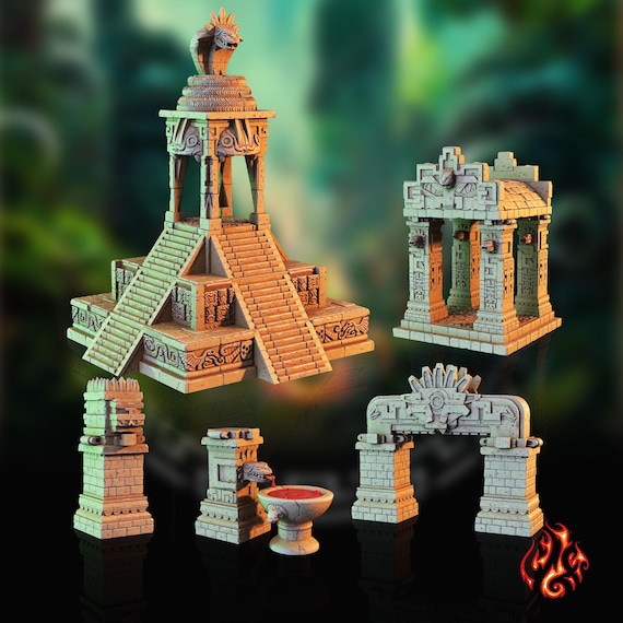 Jungle Ruins Terrain Pieces-accessories for Fantasy Rpg Tabletop