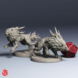 Winter wolf | RPG miniatures for DnD tabletop wargames | 32 mm scale | F642
