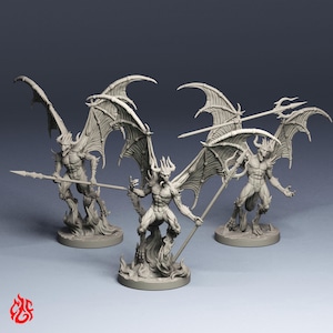 Demônios Espinhosos | Miniaturas de RPG para jogos de guerra de mesa D&D | Escala de 32 mm | F412