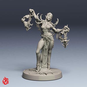 Inquisitore Elfo Oscuro / Miniature RPG per giochi da tavolo D&D / scala 32 mm / F383