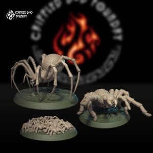 Lote de arañas gigantes: miniaturas para juegos de rol de fantasía de mesa, escala 28-32 mm