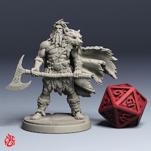 ヴァーデルフ・ザ・シェイプシフター・バーバリアン | DnD テーブルトップウォーゲーム用 RPG ミニチュア | 32 mm スケール | F606