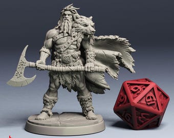 Vardelf the Shapeshifter Barbarian | RPG-miniaturen voor DnD-wargames op tafel | 32 mm schaalverdeling | F606