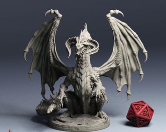 Young Black Dragon | RPG miniatures for DnD tabletop wargames | 32 mm scale | F828