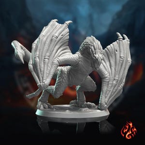 Forest Wyvern | miniature for fantasy rpg tabletop games, 28-32 mm scale | F252