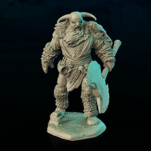 Frost Giant with Great Axe | miniature for fantasy rpg tabletop games, 28-32 mm scale | F26