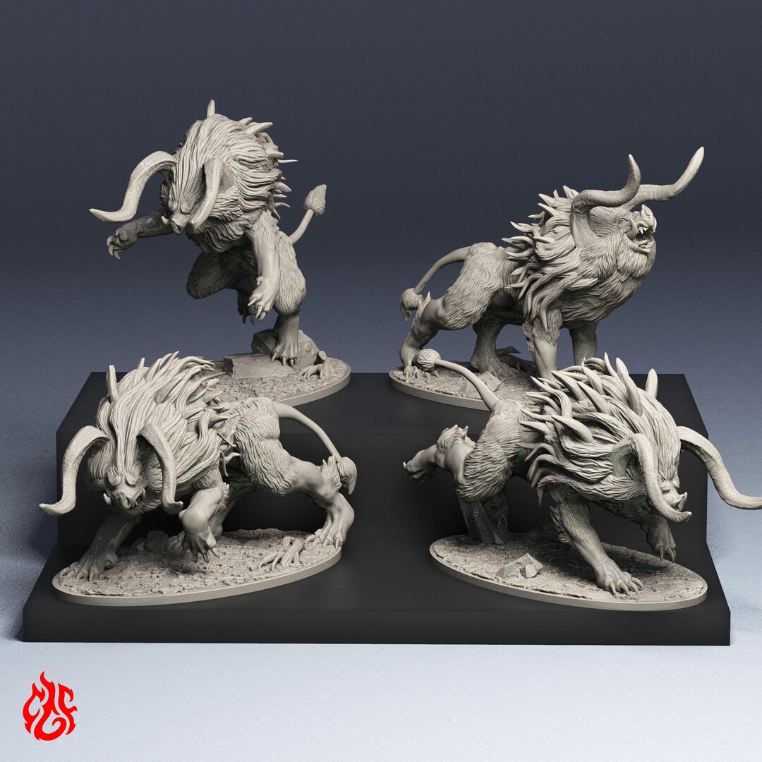 Beast Hounds | RPG Miniatures for Dnd Tabletop Wargames | 32 Mm Scale ...